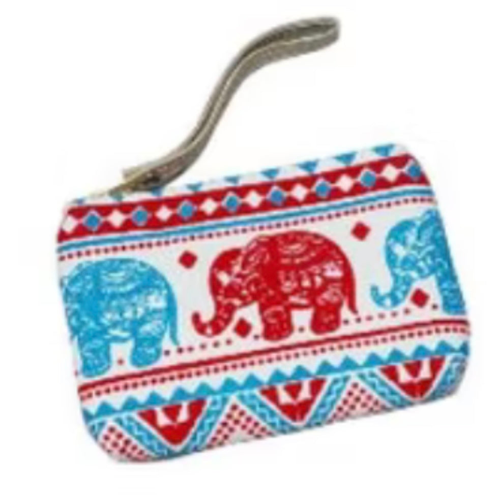 Elephant pattern coin purse 𓃰 Thai style bag x1 Assorted styles