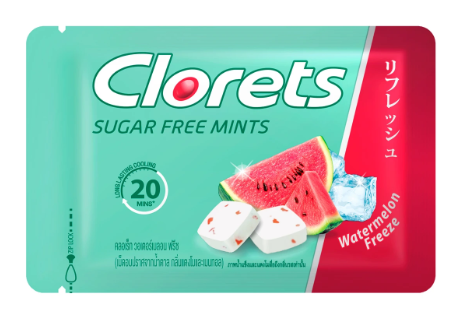 CLORETS Sugar Free Waterlemon Freeze Mint-Flavored Sugar-Free Tablet Waterlemon and Menthol Scent 16.8 g