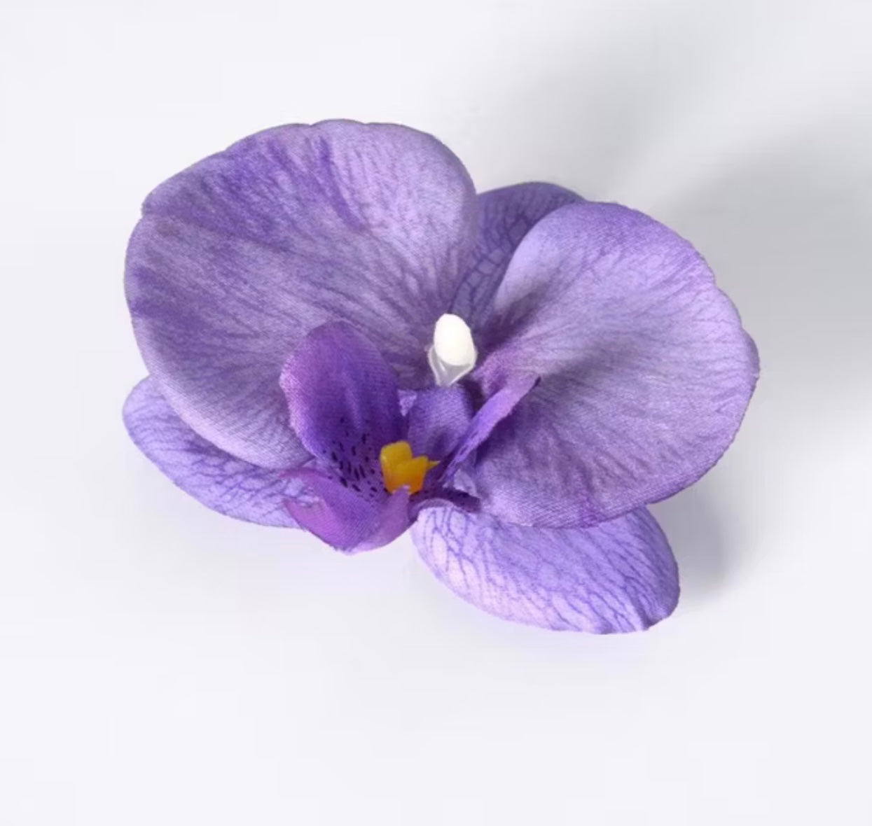 Artificial flower hair clip, orchid hair clip x1