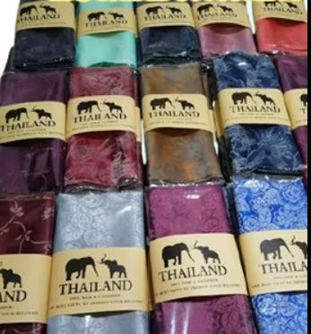 Thai silk, silk scarf, elephant pattern x1   𓃰