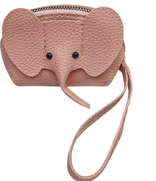 Elephant leather coin purse with key ring x1  𓃰