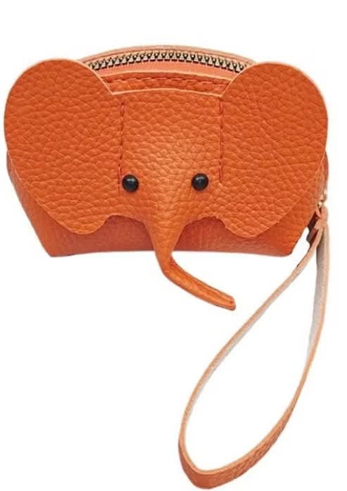 Elephant leather coin purse with key ring x1  𓃰